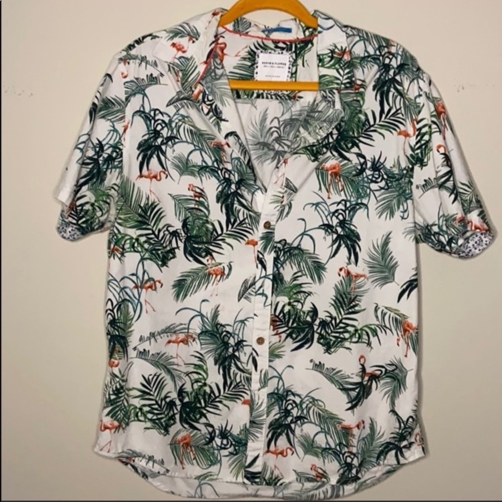 Denim&flower - tropical casual button down